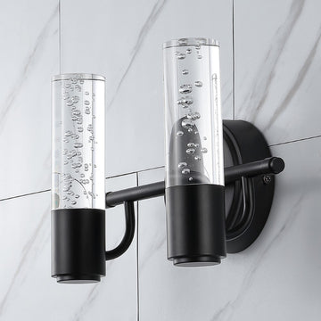Bolha 10.75" 2-Light Minimalist Modern Bubble Acrylic/Iron Integrated LED Vanity Light